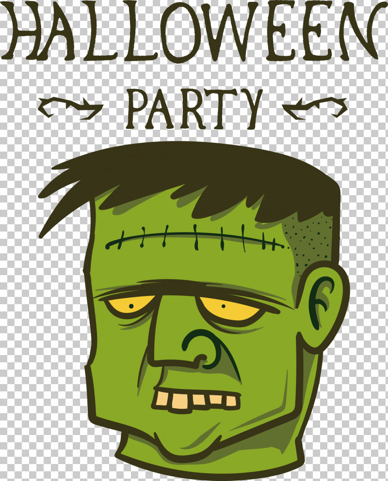 Halloween Party PNG, Clipart, Behavior, Biology, Cartoon, Character, Green Free PNG Download