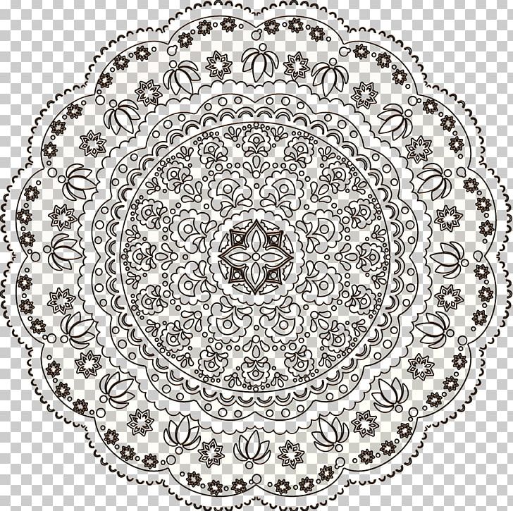 Doodle Drawing Coloring Book Mandala Sketch PNG, Clipart, Area, Art Therapy, Black And White, Black Lace, Circle Free PNG Download