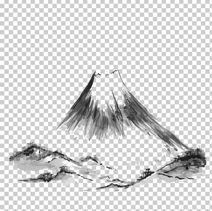 Mount Fuji Mountain Drawing Illustration PNG, Clipart, Black, Black And White, Color, Color Ink, Feather Free PNG Download