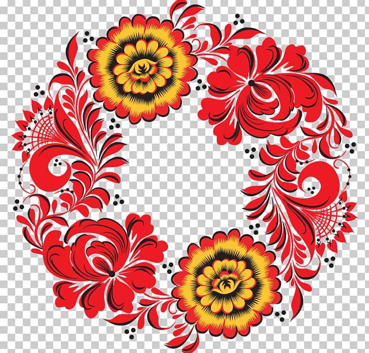 Russia Khokhloma Art Ornament Pattern PNG, Clipart, Art, Chrysanths, Circle, Cut Flowers, Decor Free PNG Download