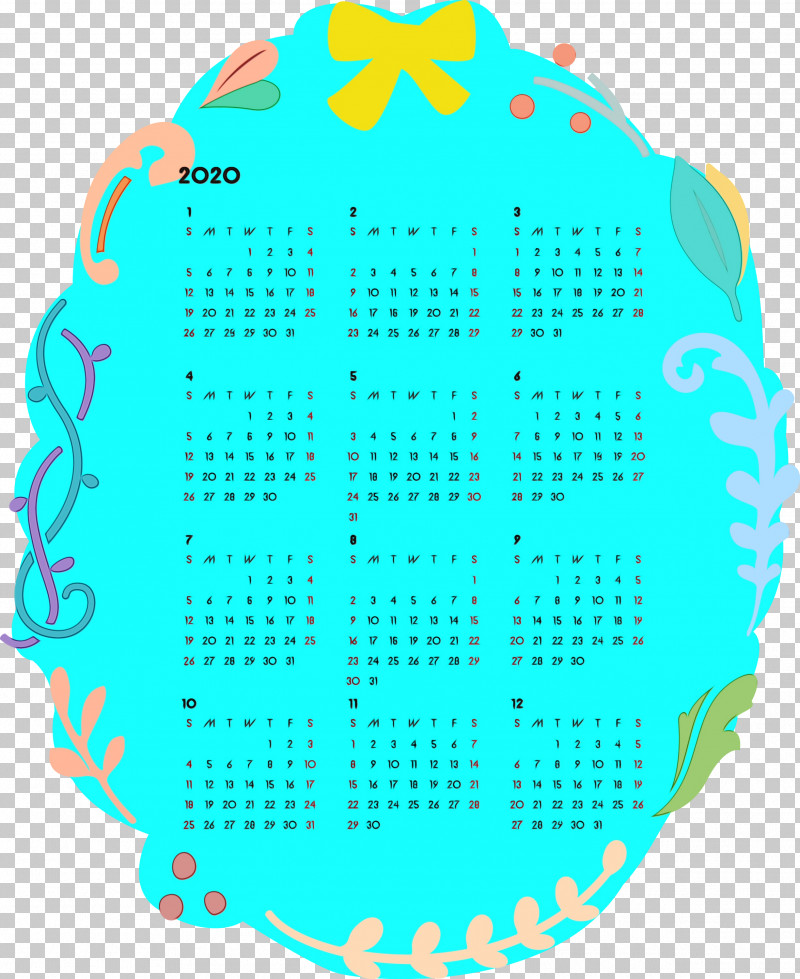 Turquoise Aqua Circle PNG, Clipart, 2020 Calendar, 2020 Yearly Calendar, Aqua, Circle, Paint Free PNG Download