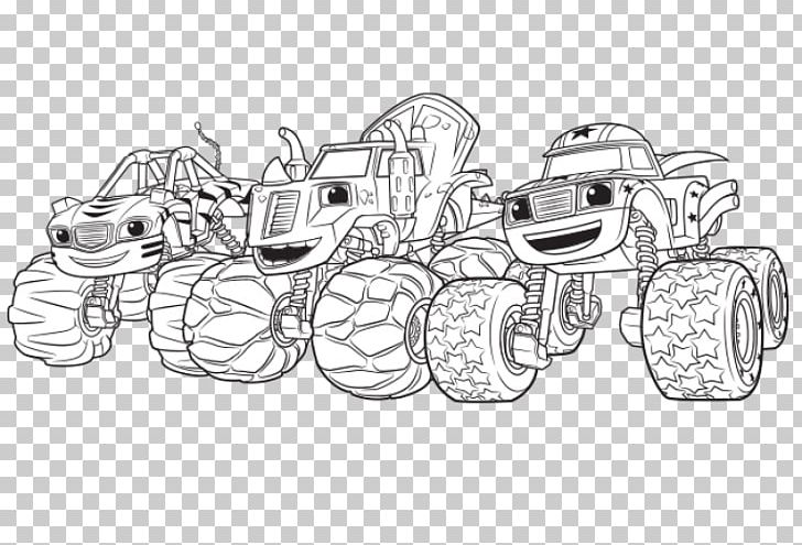 Coloring Book Child Nick Jr. Monster Truck Pre-school PNG, Clipart, Angle, Artwork, Automotive Design, Auto Part, Black And White Free PNG Download