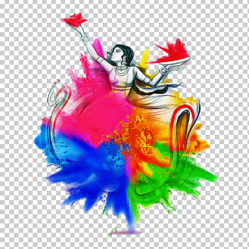 Holi Happy Holi Colorful PNG, Clipart, Colorful, Dance, Dancer, Feather Boa, Happy Holi Free PNG Download