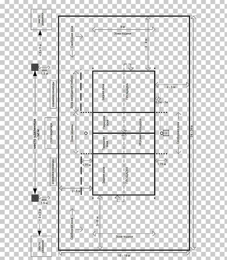Floor Plan Technical Drawing Volleyball PNG, Clipart, Angle, Area, Athletics Field, Black And White, Diagram Free PNG Download