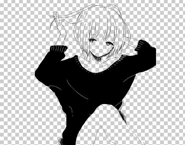 Anime Black And White Manga Monochrome PNG, Clipart, Anime Girl, Arm, Art, Artwork, Black Free PNG Download