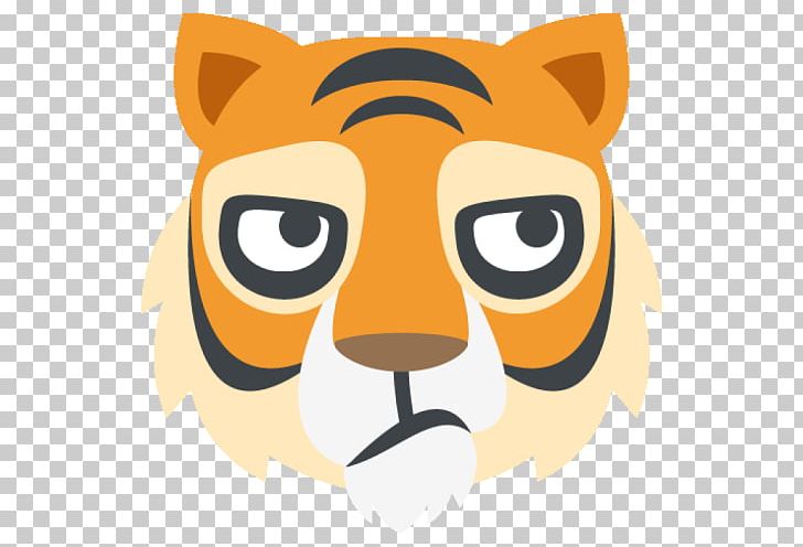 Tiger Emoji Text Messaging Sticker SMS PNG, Clipart, Animals, Big Cats, Carnivoran, Cartoon, Cartoon Tiger Free PNG Download
