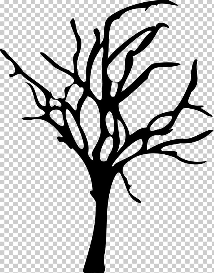 bare tree black and white outline