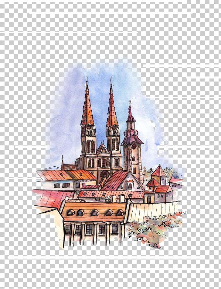 Zagreb European Union Watercolor Painting Panorama Stock Photography PNG, Clipart, Art, Building, Drawing, Europe, European Union Free PNG Download