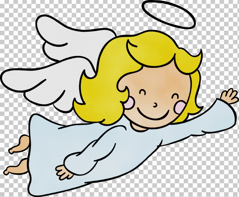 White Cartoon Yellow Facial Expression Head PNG, Clipart, Angel ...