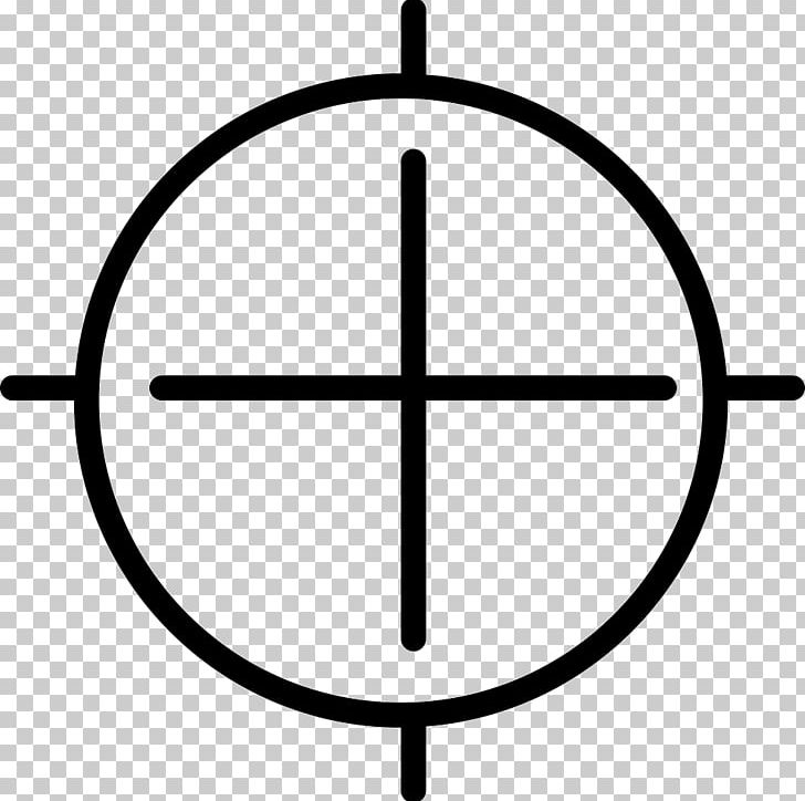 Telescopic Sight Reticle Computer Icons PNG, Clipart, Advertising, Angle, Area, Black And White, Circle Free PNG Download
