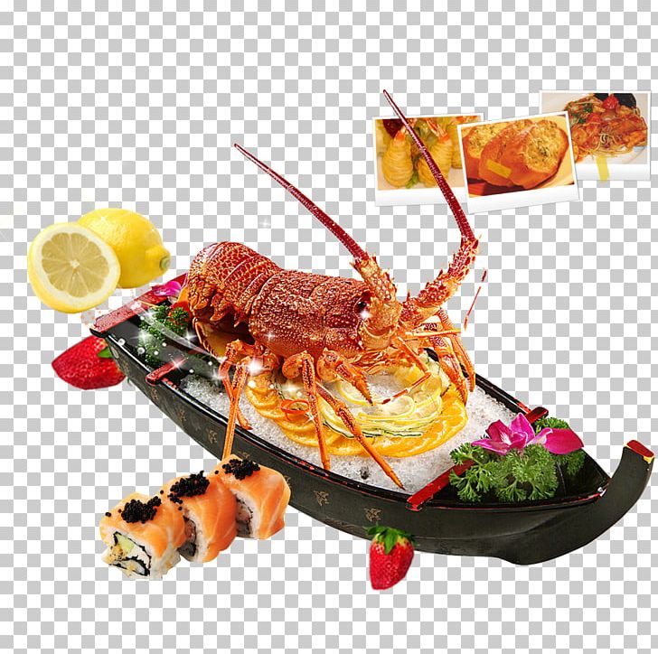 Seafood Sushi Palinurus Elephas Lobster Cantonese Cuisine PNG, Clipart, American Lobster, Animals, Animal Source Foods, Big Lobster, Cartoon Lobster Free PNG Download