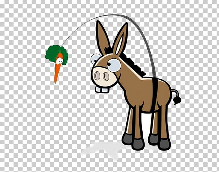 Carrot And Stick Donkey Mule Motivation PNG, Clipart, Animals, Bank, Cartoon, Dog Like Mammal, Eat Free PNG Download