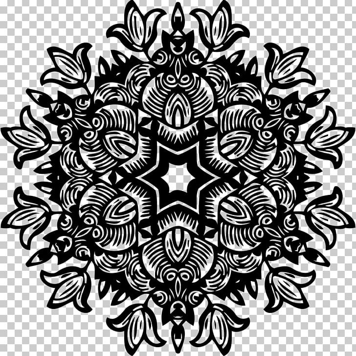 Sticker Flower Symmetry Pattern PNG, Clipart, Art, Black And White, Bumper Sticker, Circle, Decal Free PNG Download