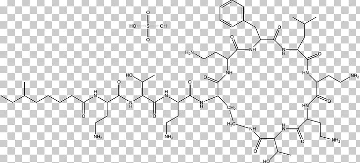 Polymyxin B Bacteria Antibiotics Structure PNG, Clipart, Angle, Area, Bacteria, Black And White, Circle Free PNG Download