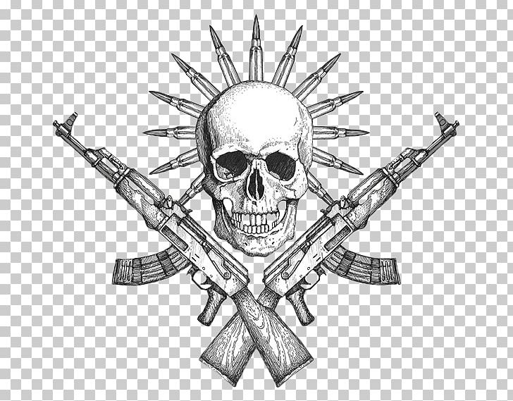 Skull Weapon Animated Cartoon Font Illustration PNG, Clipart, Animated Cartoon, Art, Black And White, Bone, Character Free PNG Download