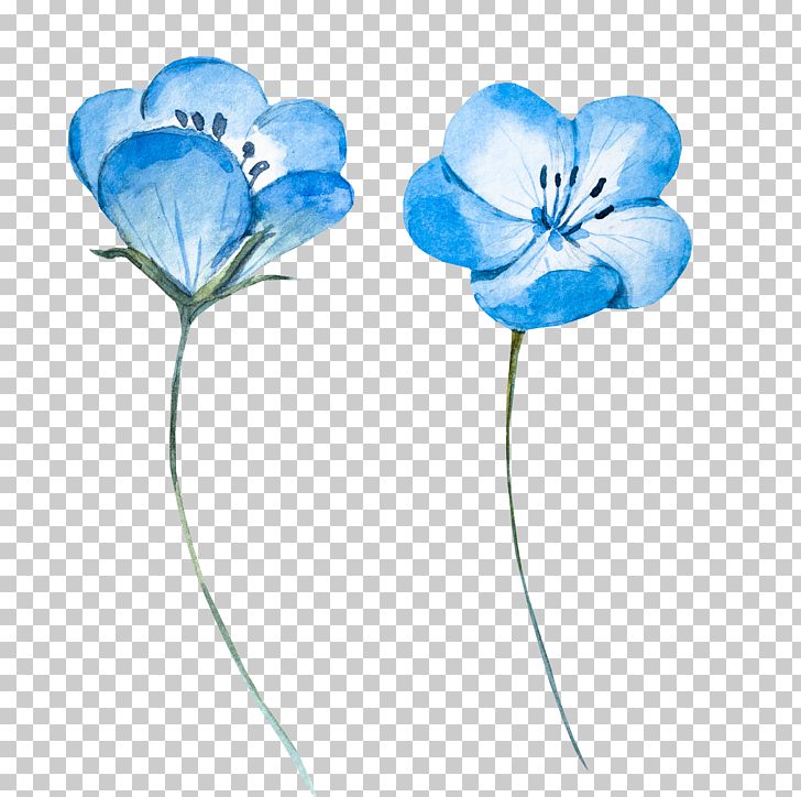 Watercolor Painting Blue Flower PNG, Clipart, Aqua, Azure, Baby Blue, Blue, Blue Flower Free PNG Download