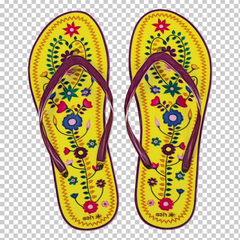 Flip-flops Shoe Yellow Font Meter PNG, Clipart, Flipflops, Meter, Paint, Shoe, Watercolor Free PNG Download
