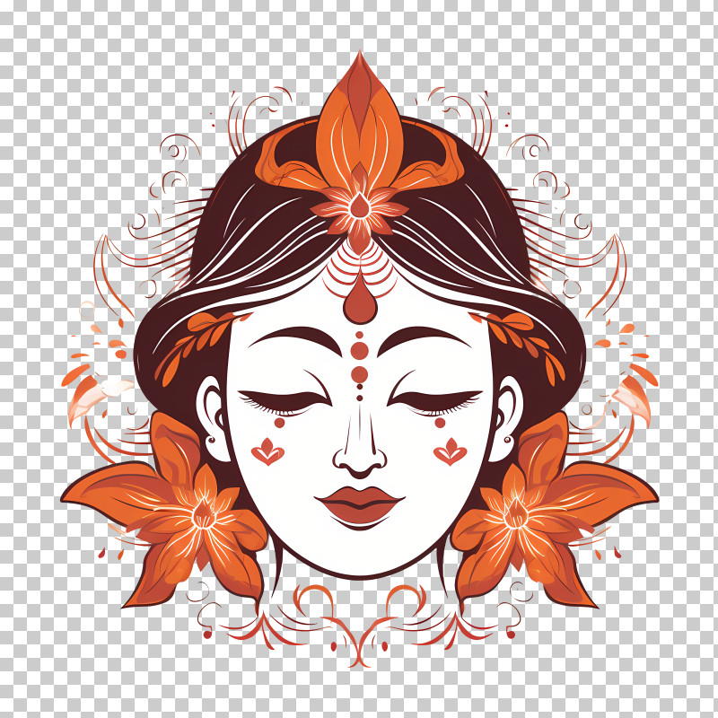 Abstract Face - Floral Decorative Portrait Of A Woman PNG