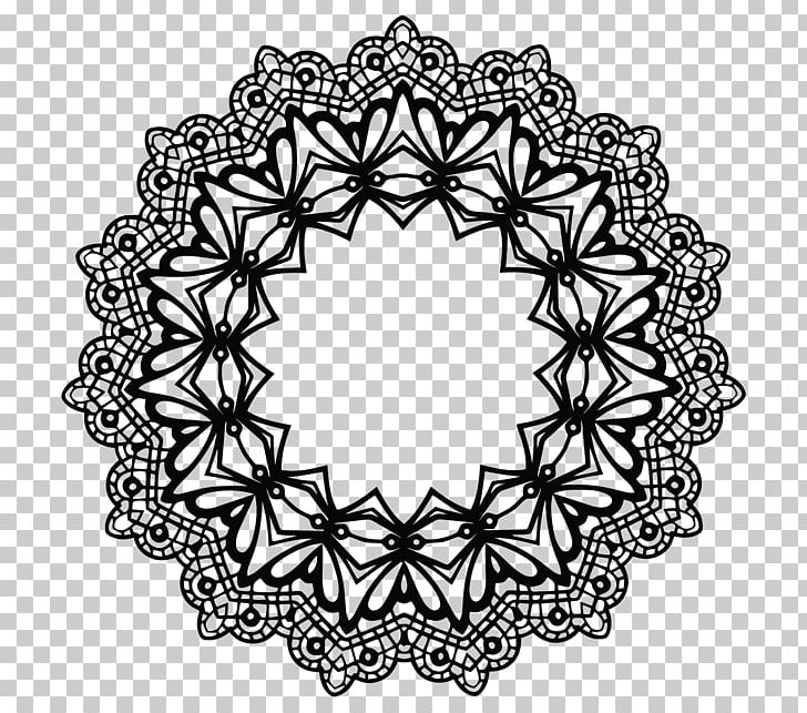 Lace Mehndi Textile Tatting PNG, Clipart, Black And White, Circle, Doily, Emulsion, Henna Free PNG Download