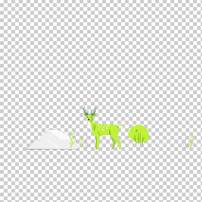 Giraffe Deer Rectangle M Green Tree PNG, Clipart, Cartoon, Deer, Giraffe, Green, Paint Free PNG Download