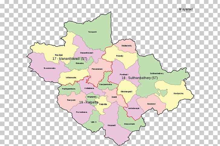 Kozhikode Meenangadi Political Divisions Of Wayanad Kollam District Map PNG, Clipart, Area, India, Kalpetta, Kerala, Kollam District Free PNG Download