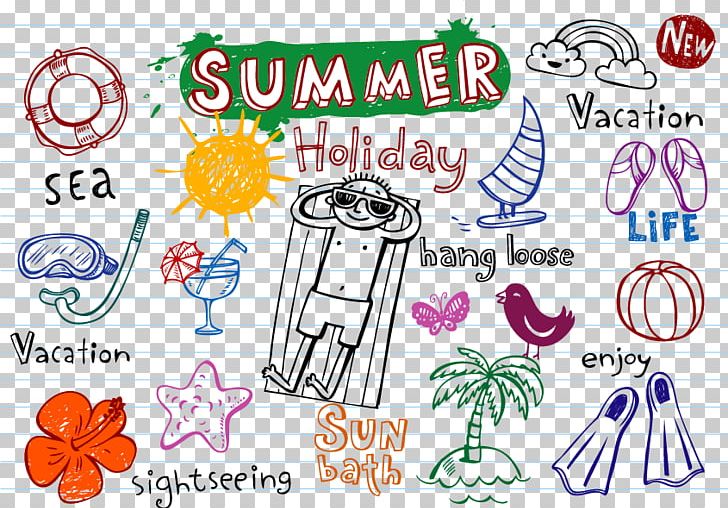 Summer Element Drawing Euclidean PNG, Clipart, Beach, Bird, Clip Art, Cream, Design Free PNG Download