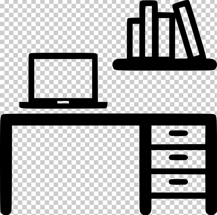 Computer Desk Computer Icons Office PNG, Clipart, Area, Black, Black And White, Cdr, Communication Free PNG Download