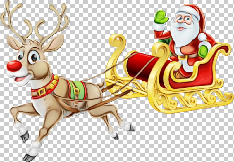 Santa Claus PNG, Clipart, Christmas, Christmas Eve, Deer, Fawn, Paint Free PNG Download