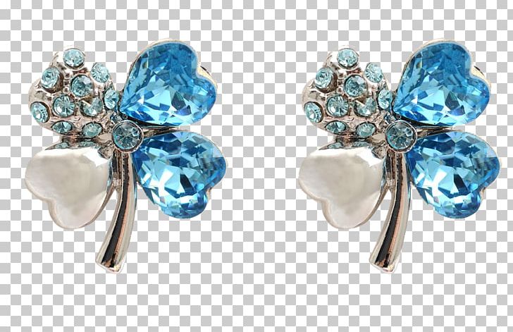 Earring Four-leaf Clover Jewellery PNG, Clipart, Aqua, Blue, Body Jewelry, Body Piercing Jewellery, Cat Ear Free PNG Download
