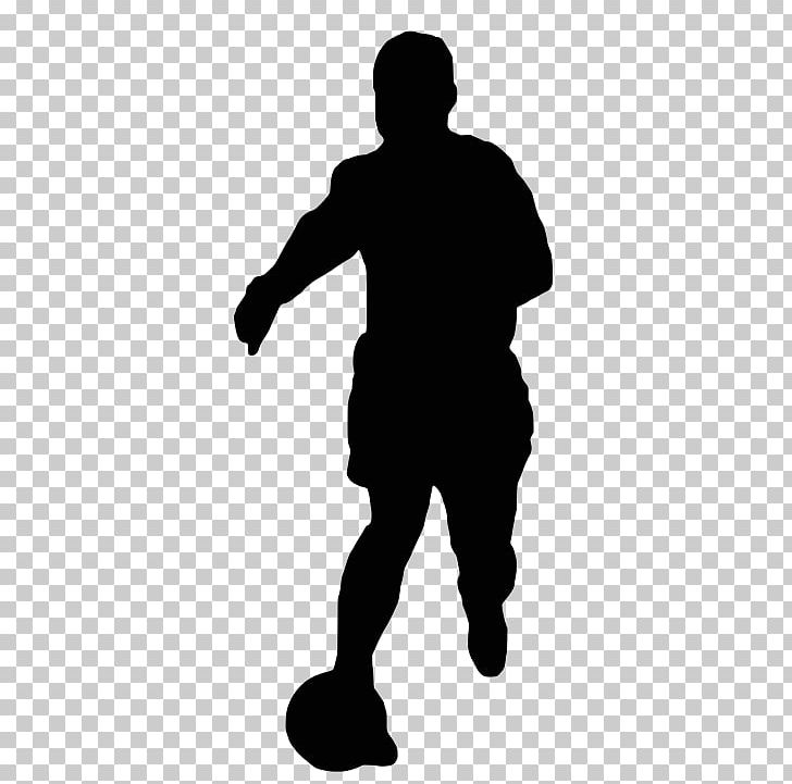 Football Player Silhouette PNG, Clipart, Angle, Arm, Association Football Manager, Ball, Black And White Free PNG Download