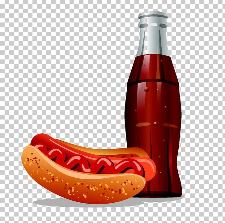 Hot Dog Cola Fast Food Illustration PNG, Clipart, Bottle, Bottles, Coke, Cola, Condiment Free PNG Download