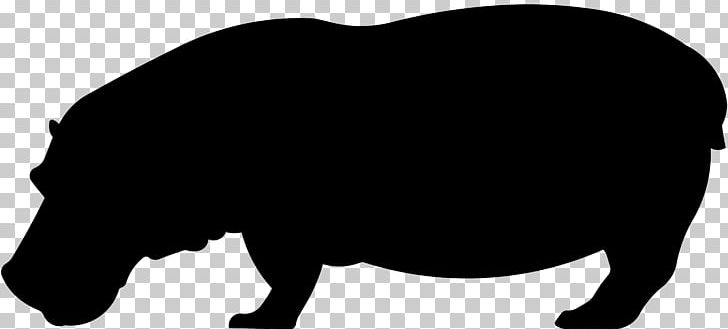 Silhouette Pig Hippopotamus PNG, Clipart, Animals, Black, Black And White, Cattle Like Mammal, Drawing Free PNG Download