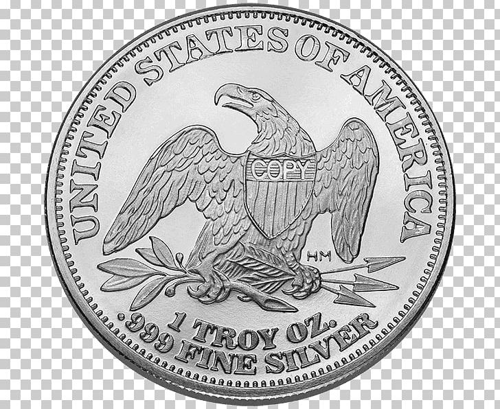 United States Seated Liberty Coinage Silver Mint Bullion PNG, Clipart, All, Badge, Bald Eagle, Bird, Black And White Free PNG Download