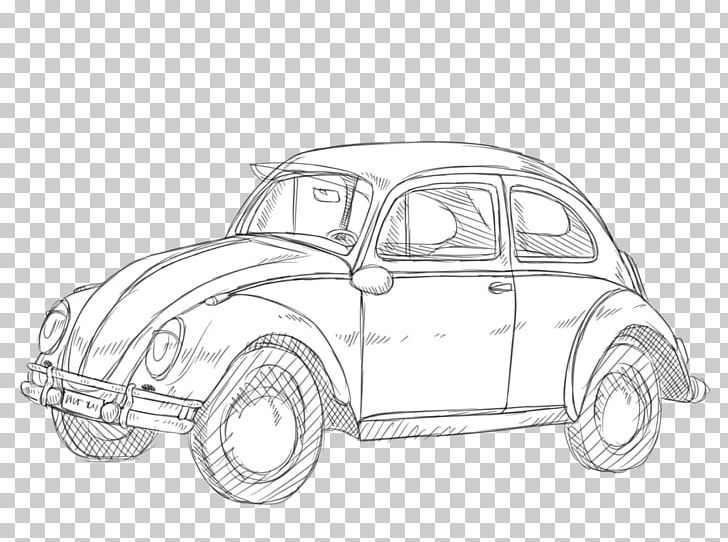 Volkswagen Beetle Vintage Car Automotive Design Sketch PNG, Clipart, 2015 Volkswagen Beetle, Artwork, Automotive Design, Automotive Exterior, Black And White Free PNG Download
