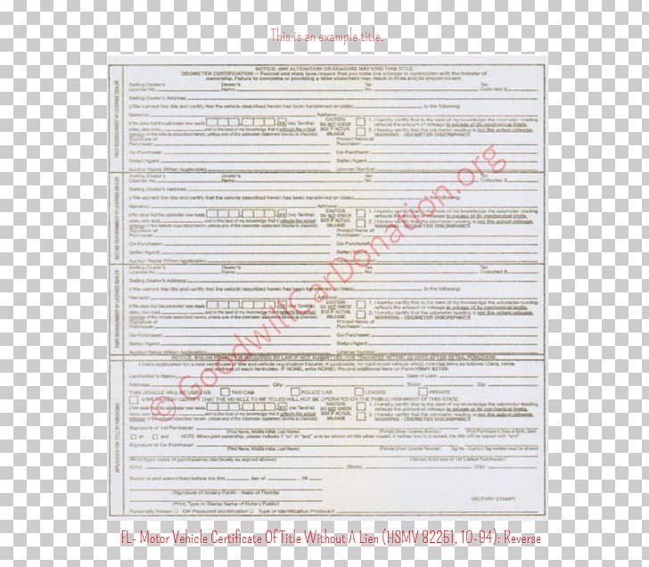 Car Vehicle Title Florida Motor Vehicle PNG, Clipart, Car, Document, Donation, Florida, Law Free PNG Download
