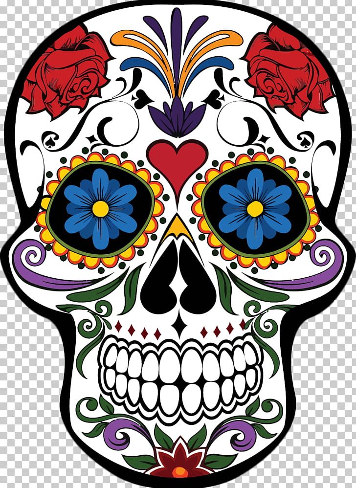 Calavera T-shirt Day Of The Dead Skull Mexican Cuisine PNG, Clipart, Art, Bone, Cafepress, Clay, Clothing Free PNG Download