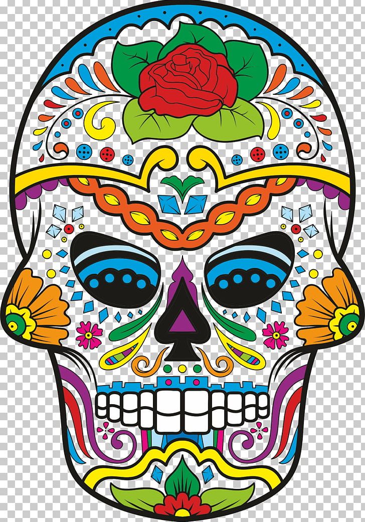 La Calavera Catrina Skull Mexican Cuisine Wall Decal PNG, Clipart, Art, Art Print, Behr, Bone, Calavera Free PNG Download