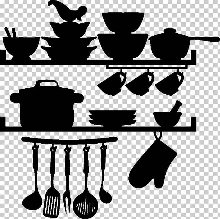 Table Kitchenware Sticker Wall Decal PNG, Clipart, Black And White, Closet, Cuisine, Decal, Deco Free PNG Download