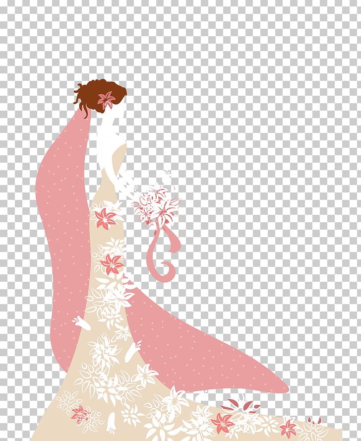 Text Gown Pink Illustration PNG, Clipart, Balloon Cartoon, Bride, Bride Vector, Cartoon, Cartoon Character Free PNG Download