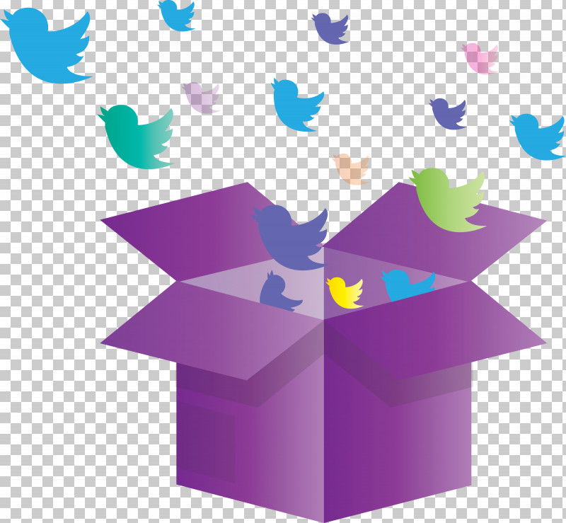 Twitter Birds Opened Box PNG, Clipart, Birds, Opened Box, Purple, Twitter, Violet Free PNG Download