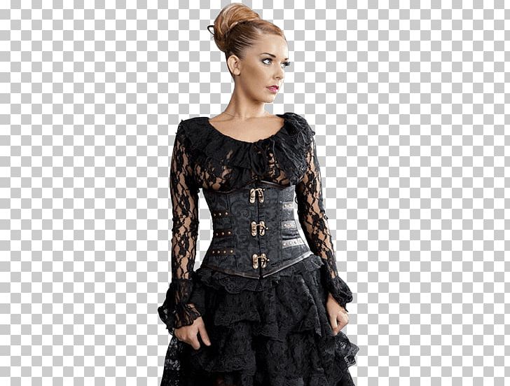 Little Black Dress Corset Steampunk Clothing PNG, Clipart, Breast, Brocade, Clothing, Cocktail Dress, Corset Free PNG Download