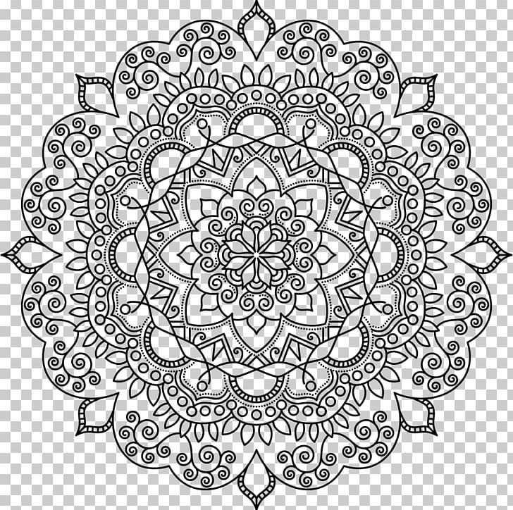 Tapestry Mandala Wall Gold Circle PNG, Clipart, Area, Black And White, Circle, Coloring Book, Craft Free PNG Download