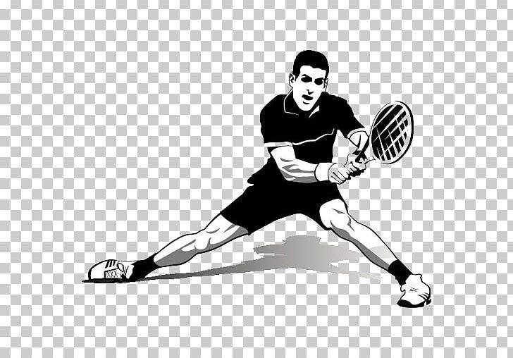 Graphics Tennis Player PNG, Clipart, Arm, Ball, Baseball Equipment, Black And White, Drawing Free PNG Download