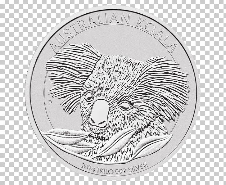 Perth Mint Koala Bullion Coin Silver Coin PNG, Clipart, Australia, Australian Lunar, Australian Silver Kookaburra, Black And White, Bullion Coin Free PNG Download