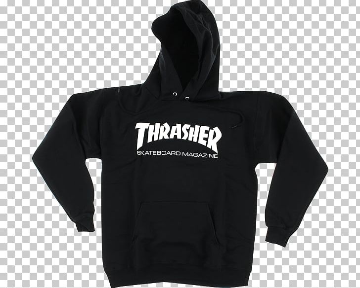 Hoodie T-shirt Thrasher Skateboarding PNG, Clipart, Black, Bluza, Brand, Clothing, Hood Free PNG Download