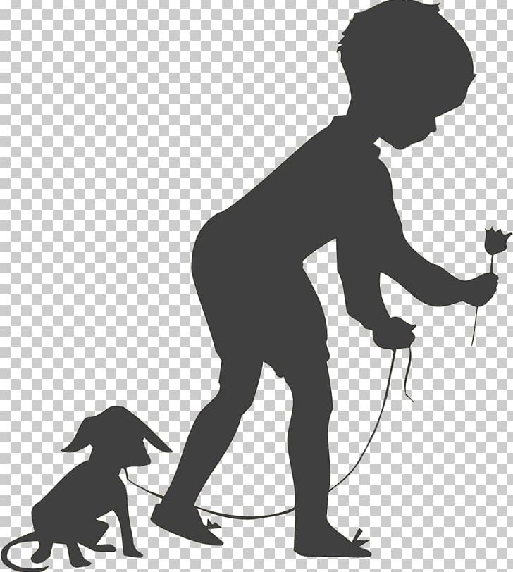 Dog Silhouette Child Person PNG, Clipart, Animals, Black, Black And White, Boy, Boy Silhouette Free PNG Download