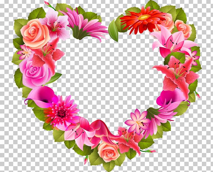 Heart Flower Valentine's Day PNG, Clipart, Artificial Flower, Christmas Wreath, Encapsulated Postscript, Euclidean Vector, Floral Design Free PNG Download