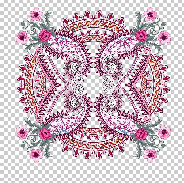 Ornament Kerchief Stock Photography Illustration PNG, Clipart, Christmas Decoration, Fine, Flower, Geometric Pattern, Magenta Free PNG Download