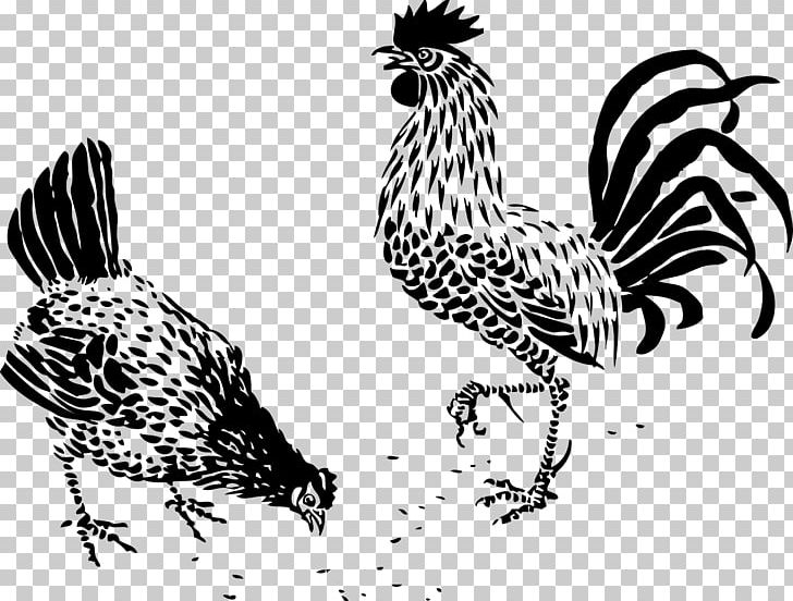 Chicken Rooster Drawing PNG, Clipart, Animals, Art, Beak, Bird, Black And White Free PNG Download
