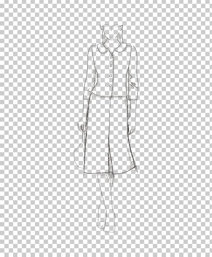 Robe Dress Sleeve Pattern PNG, Clipart, Abdomen, Artwork, Black And White, Clothing, Coat Free PNG Download